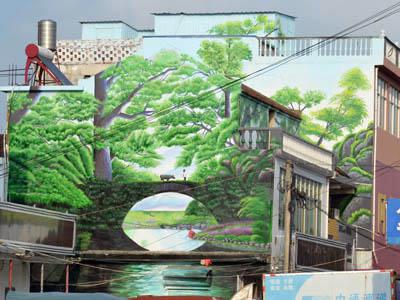 凤阳县小溪河镇美丽乡村文化墙《小桥流水》